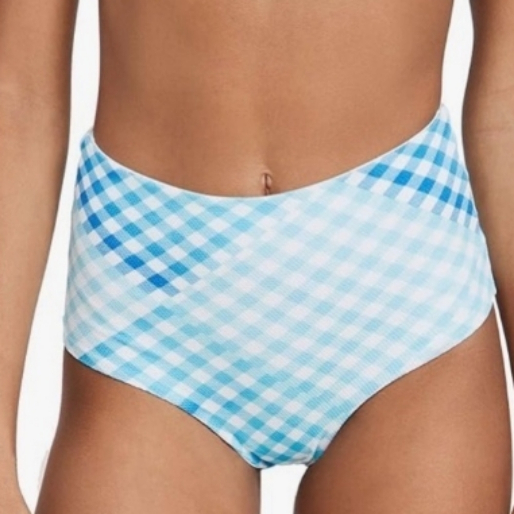 L*SPACE Blue Checkered Bikini Bottom